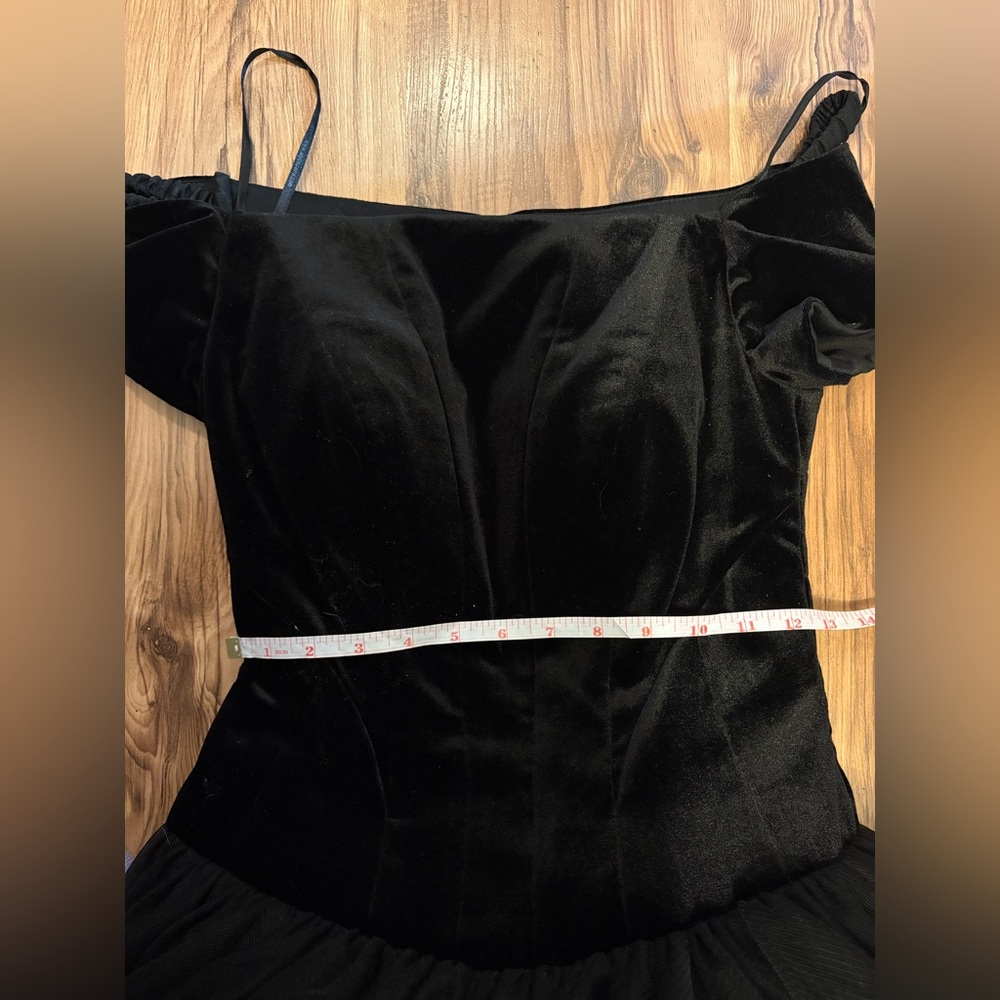 Black Velvet Princess Style Backless Prom Dress - Picture 12 of 14